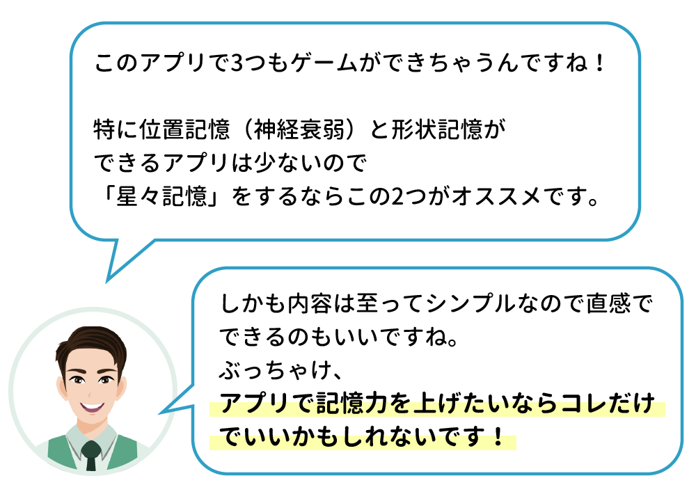 記憶力アップ　ゲーム　評価３