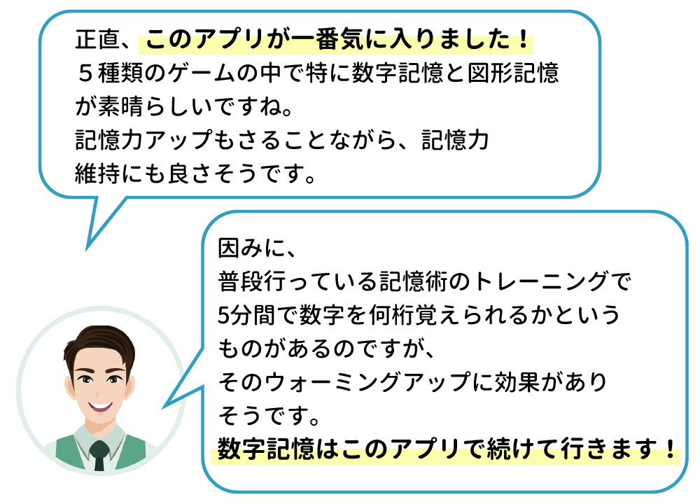 記憶力アップ　ゲーム　評価５